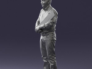 man holding sign 0621 3d print ready 3D-Druckmodell