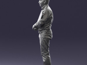 man holding sign 0621 3d print ready 3D-Druckmodell