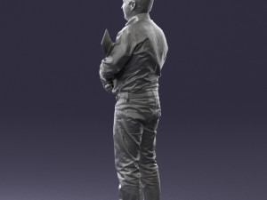 man holding sign 0621 3d print ready 3D-Druckmodell