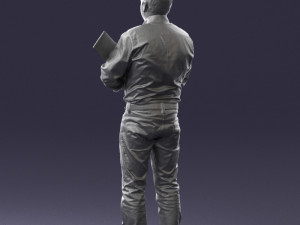 man holding sign 0621 3d print ready 3D-Druckmodell