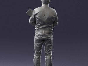 man holding sign 0621 3d print ready 3D-Druckmodell