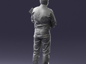 man holding sign 0621 3d print ready 3D-Druckmodell