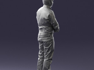 man holding sign 0621 3d print ready 3D-Druckmodell