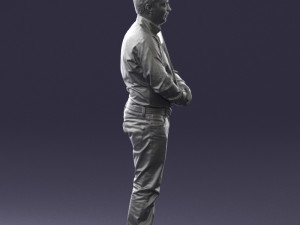 man holding sign 0621 3d print ready 3D-Druckmodell