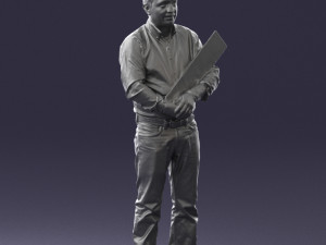 man holding sign 0621 3d print ready 3D-Druckmodell