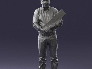 man holding sign 0621 3d print ready 3D-Druckmodell
