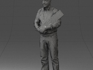 man holding sign 0621 3d print ready 3D-Druckmodell