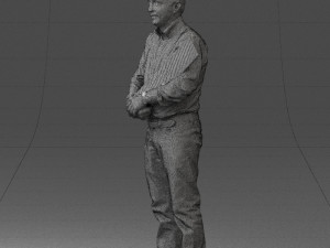 man holding sign 0621 3d print ready 3D-Druckmodell