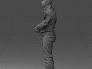 man holding sign 0621 3d print ready 3D-Druckmodell
