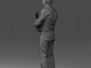 man holding sign 0621 3d print ready 3D-Druckmodell