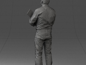 man holding sign 0621 3d print ready 3D-Druckmodell