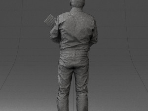 man holding sign 0621 3d print ready 3D-Druckmodell