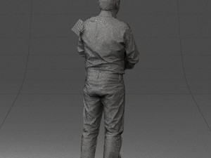 man holding sign 0621 3d print ready 3D-Druckmodell