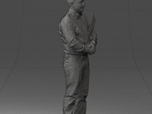 man holding sign 0621 3d print ready 3D-Druckmodell