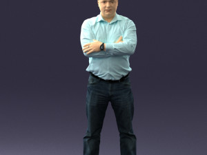 man in turquoise shirt 0622 3D Model