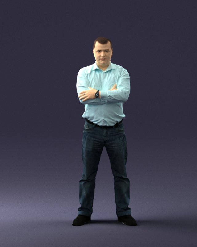 man in turquoise shirt 0622 3d print ready 3Dプリントモデル .c4d .max .obj .3ds .fbx .stl .blend 