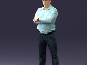 man in turquoise shirt 0622 3d print ready 3Dプリントモデル