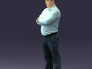 man in turquoise shirt 0622 3d print ready 3Dプリントモデル