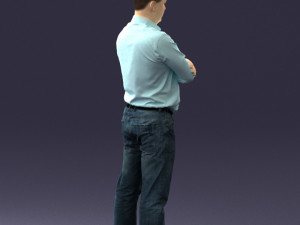 man in turquoise shirt 0622 3d print ready 3Dプリントモデル