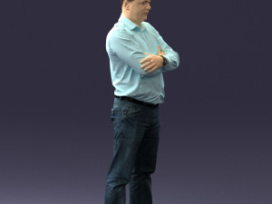 man in turquoise shirt 0622 3d print ready 3Dプリントモデル
