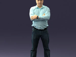 man in turquoise shirt 0622 3d print ready 3D Print Model