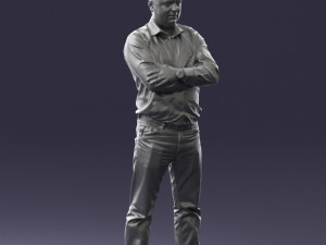 man in turquoise shirt 0622 3d print ready 3Dプリントモデル