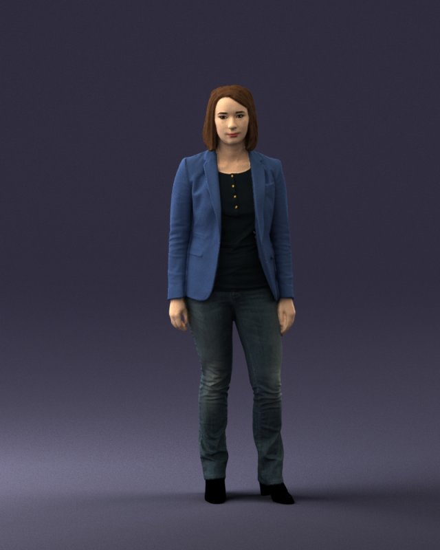 girl in blue jacket 0623 3d prit ready 3D 打印模型 .c4d .max .obj .3ds .fbx .stl .blend 