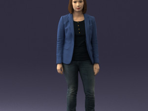 girl in blue jacket 0623 3d prit ready 3D Print Model