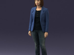 girl in blue jacket 0623 3d prit ready 3D 打印模型