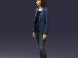 girl in blue jacket 0623 3d prit ready 3D 打印模型