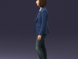 girl in blue jacket 0623 3d prit ready 3D 打印模型