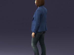 girl in blue jacket 0623 3d prit ready 3D 打印模型