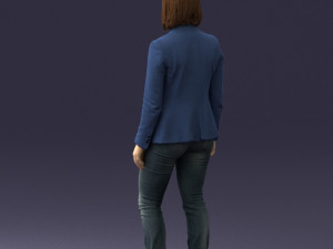 girl in blue jacket 0623 3d prit ready 3D 打印模型