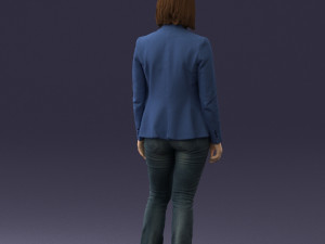 girl in blue jacket 0623 3d prit ready 3D 打印模型