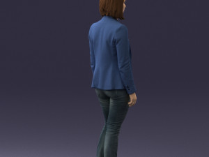 girl in blue jacket 0623 3d prit ready 3D 打印模型