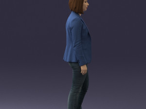 girl in blue jacket 0623 3d prit ready 3D 打印模型