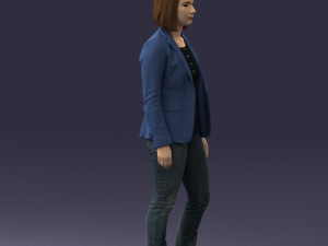 girl in blue jacket 0623 3d prit ready 3D 打印模型