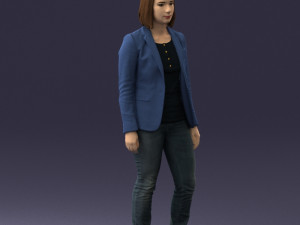 girl in blue jacket 0623 3d prit ready 3D 打印模型