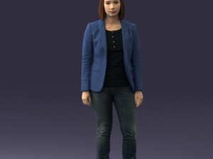 girl in blue jacket 0623 3d prit ready 3D 打印模型
