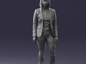 girl in blue jacket 0623 3d prit ready 3D 打印模型