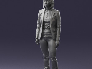 girl in blue jacket 0623 3d prit ready 3D 打印模型