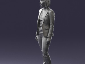 girl in blue jacket 0623 3d prit ready 3D 打印模型