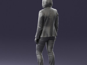 girl in blue jacket 0623 3d prit ready 3D 打印模型