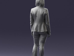 girl in blue jacket 0623 3d prit ready 3D 打印模型
