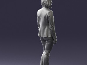 girl in blue jacket 0623 3d prit ready 3D 打印模型