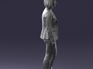 girl in blue jacket 0623 3d prit ready 3D 打印模型
