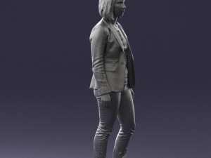 girl in blue jacket 0623 3d prit ready 3D 打印模型