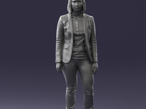 girl in blue jacket 0623 3d prit ready 3D 打印模型