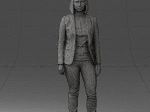 girl in blue jacket 0623 3d prit ready 3D 打印模型