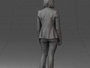 girl in blue jacket 0623 3d prit ready 3D 打印模型